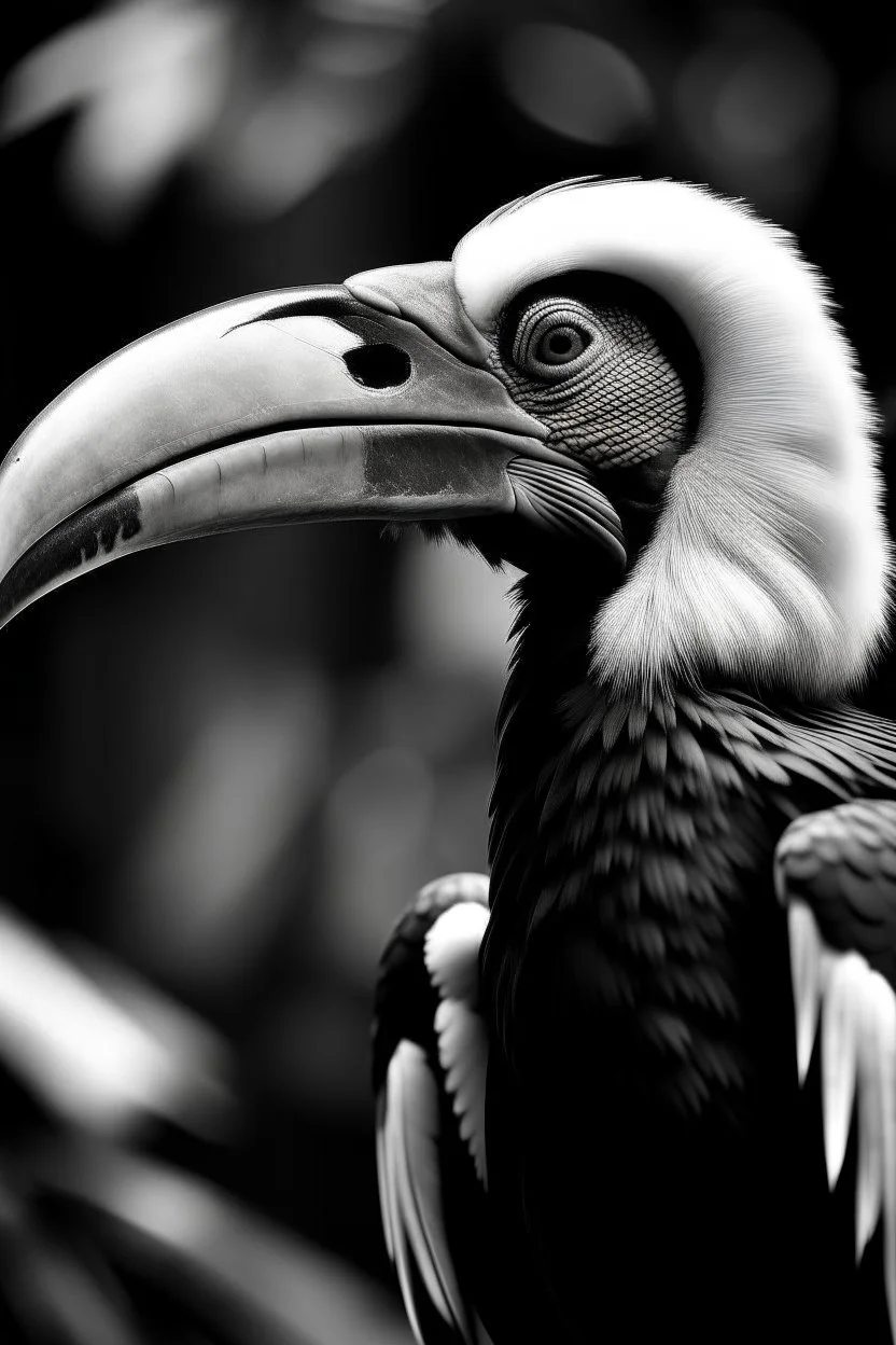 full hornbill fly black and white