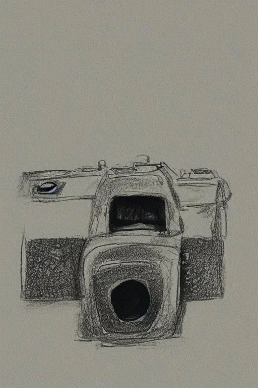 Minimalist drawing of a old camera