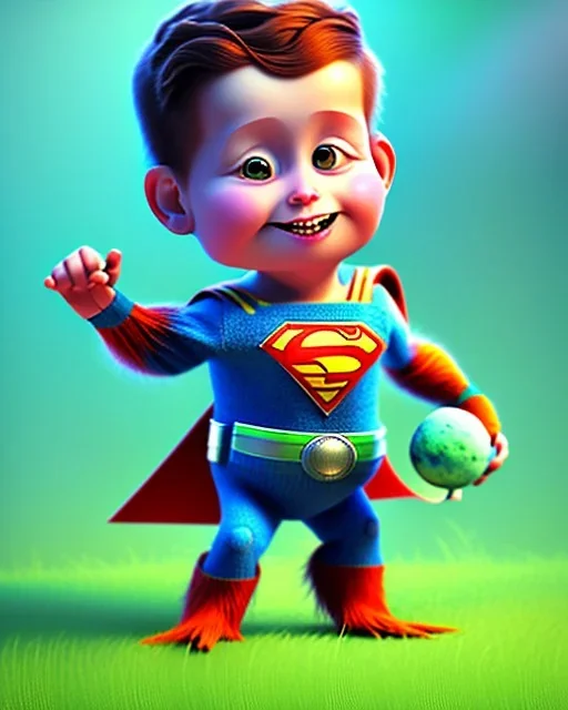 super hero kiddo, pixar art style