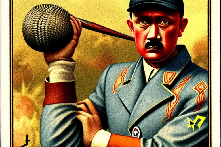 hitler antique baseball card