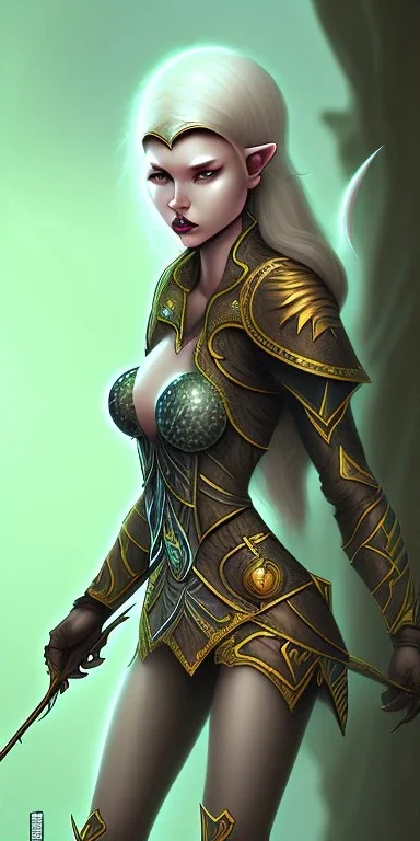 female comic-book, elf ranger, no expression, no emotion, illustrated in a comik book style, no background --ar 9:16