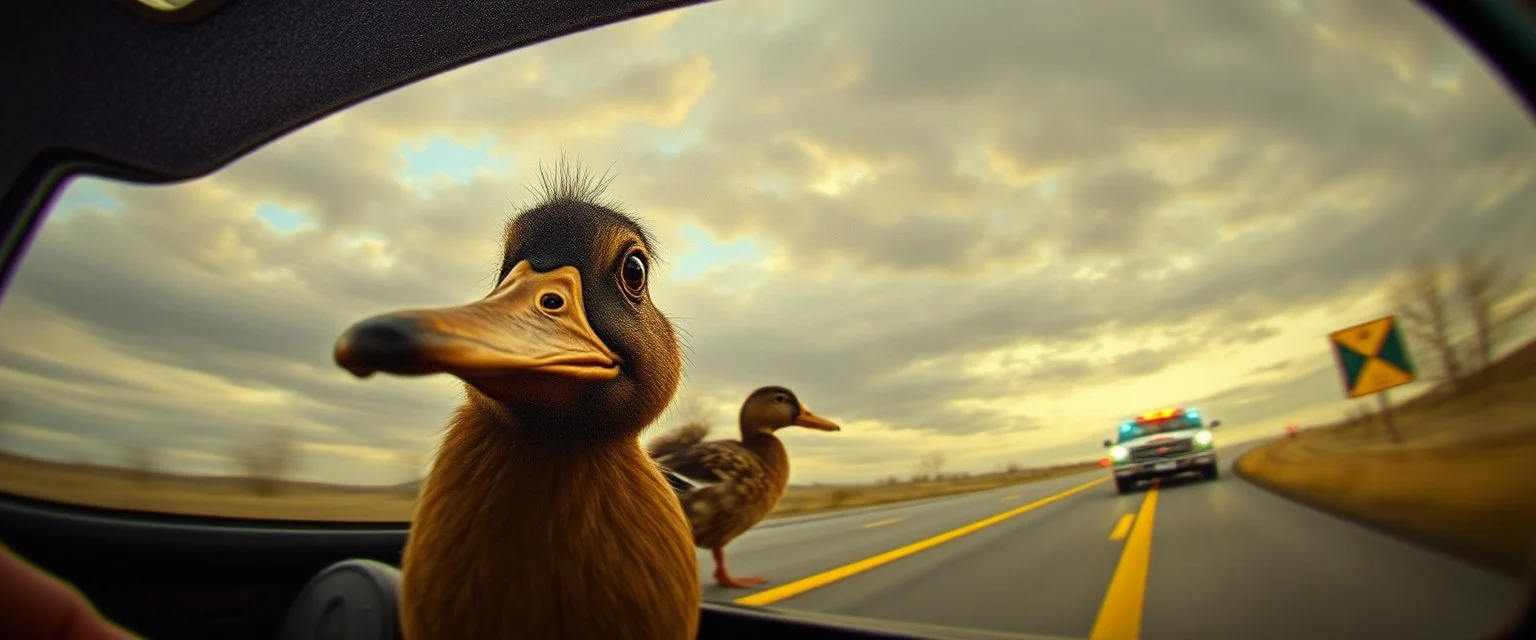 pin hole cam, master oil painting by Rembrandt superrealistic fallout 4,When somebody listens to everything you say but still is an asshole testicle ducks . hodenkobolds on the run, in fast car, motion blur, dimensional gate, hill billy police mafia