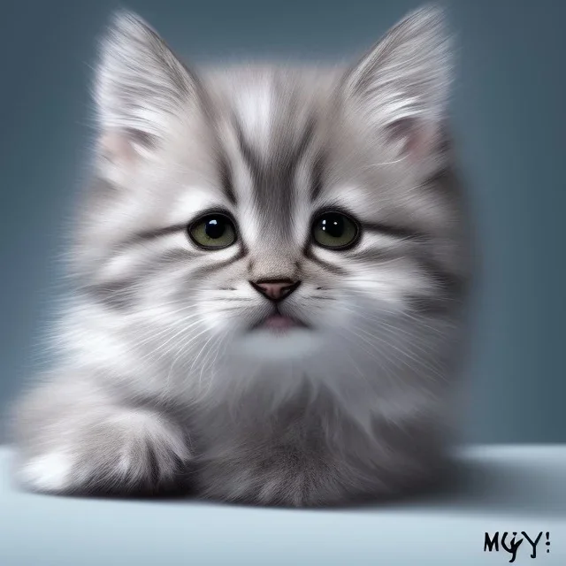 Small kitten, super fluffy, cute eyes