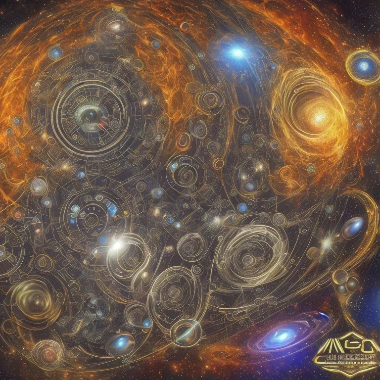 Quantum reality, in center is a greek colossus turtle surrounded by quantum galaxy codes seeking knowledge