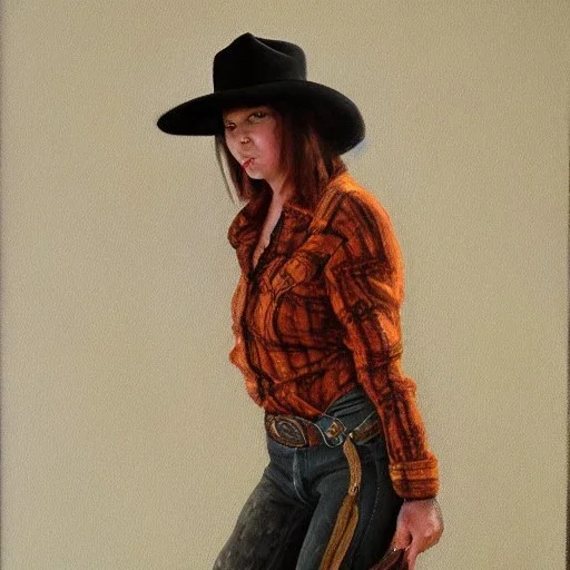 Full body portrait, painting, medium shot lady SpaghettiWestern