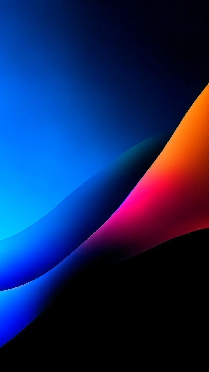 Abstract, minimalistic wallpaper with blue, pink and orange hues, gradient, dark, vibrant