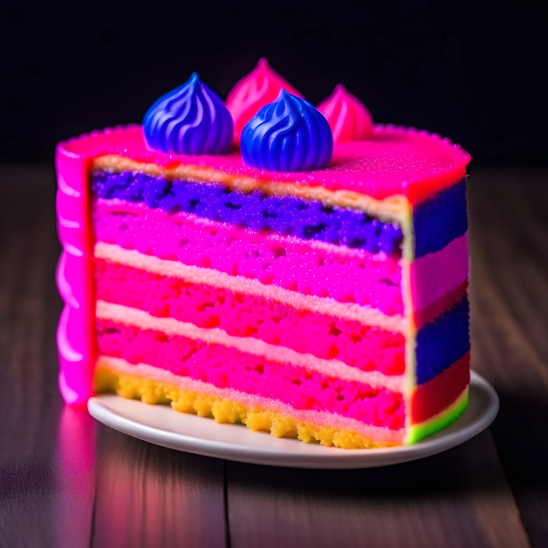 pink and purple slice of cake