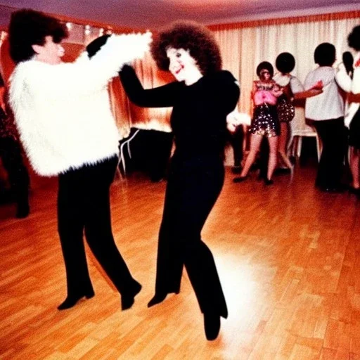 1980s photo of new years eve cats dancing