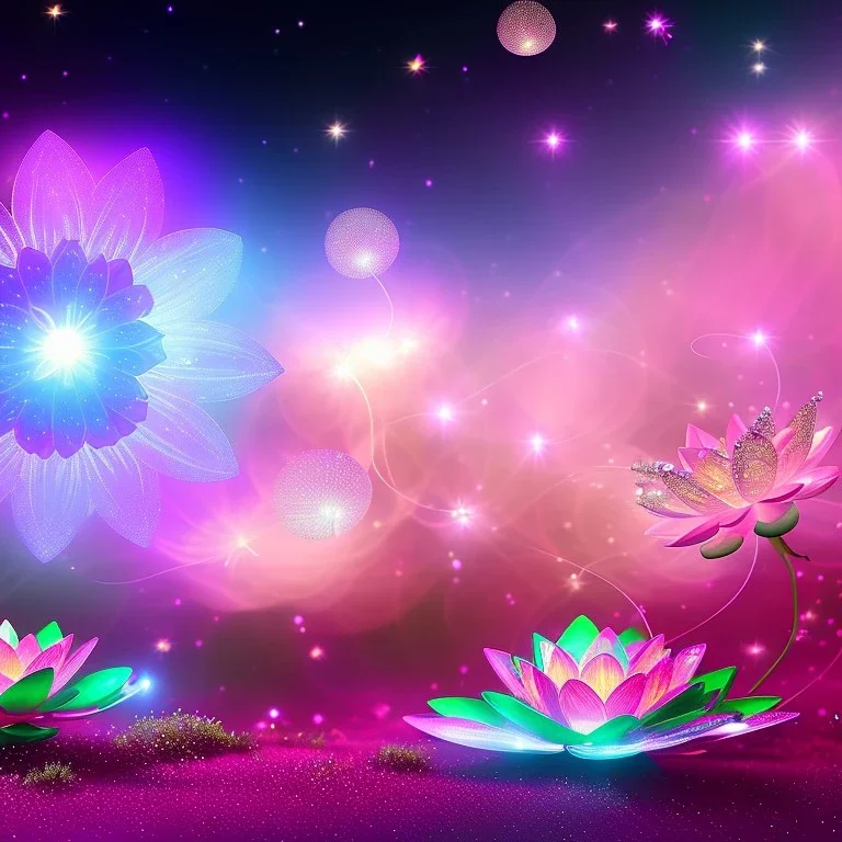 one big crystal subtle lotus in a galactic ambiance with a beautiful fairy, delicate colors, finely tuned detail, ultra high definition, 8 k, unreal engine 5, ultra sharp focus