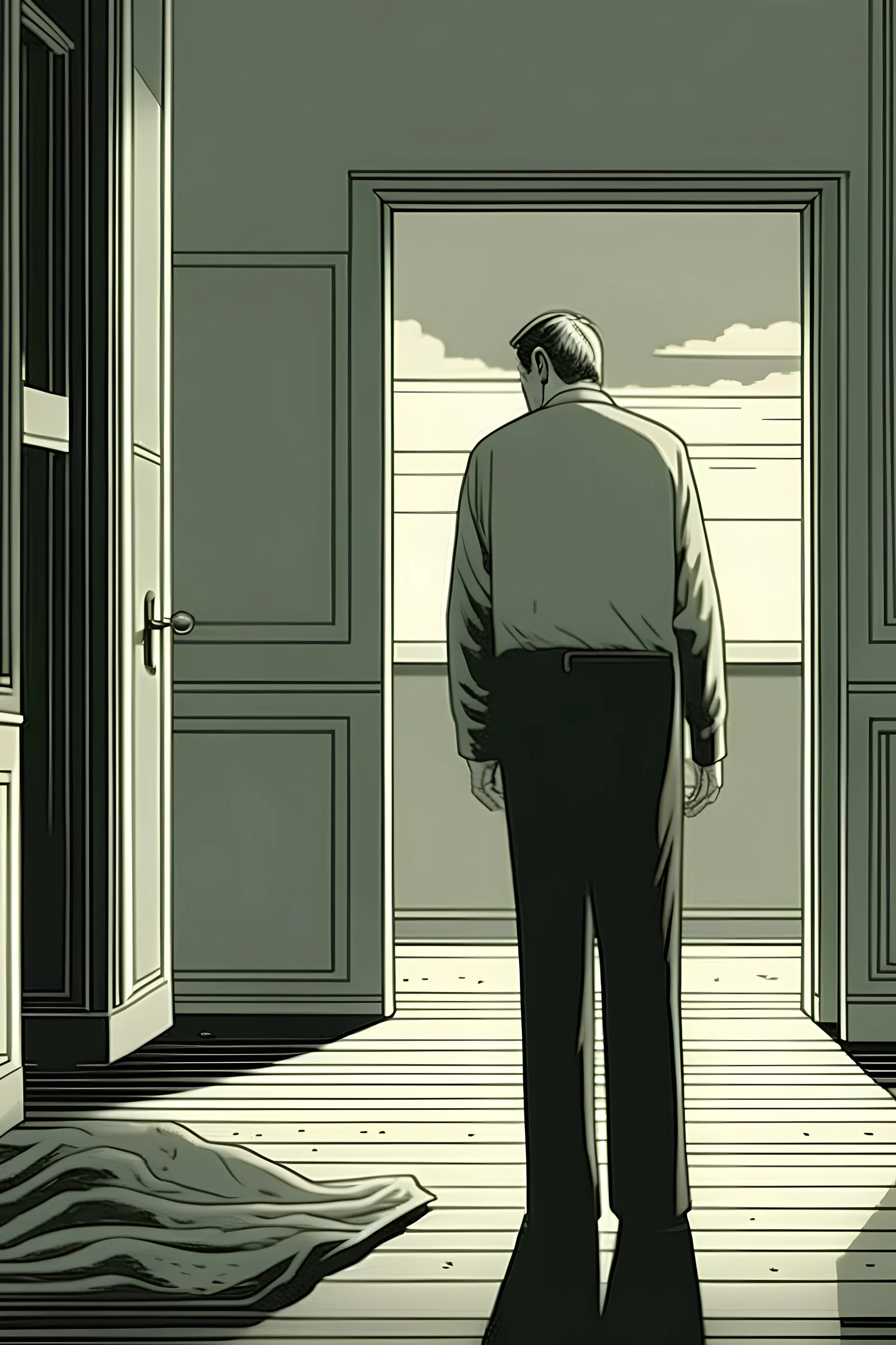 a man coming home and sees his wife dead