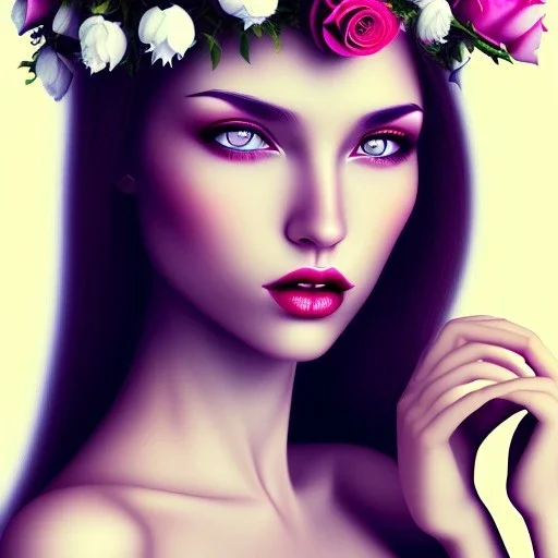 sexy women with flowers crown