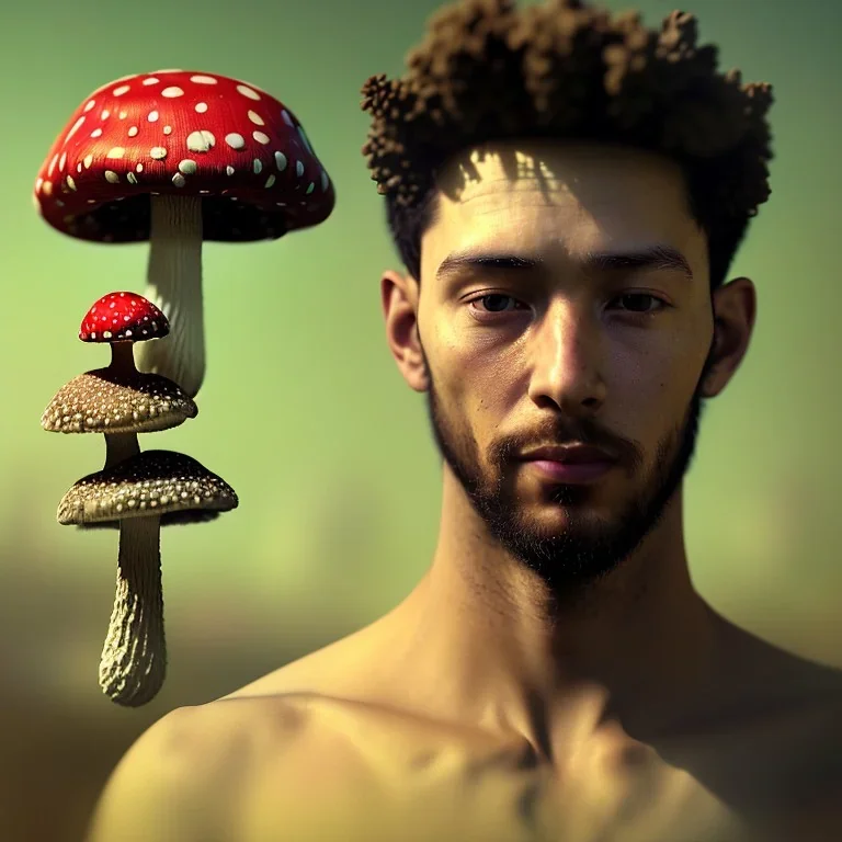 Portrait of a young man, with a magic mushroom on his head, LSD style, in Alexandre cabanel style, 8k, HD, cinematography, photorealistic, Cinematic, Color Grading, Ultra-Wide Angle, Depth of Field, hyper-detailed, beautifully color-coded, insane details, intricate details, beautifully color graded, Cinematic, Color Grading, Editorial Photography, Depth of Field, DOF, Tilt Blur, White Balance, 32k, Super-Resolution, Megapixel, ProPhoto RGB, VR, Halfrear Lighting, Backlight, Nat