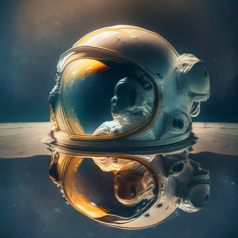 astronaut helmet reflecting the starts