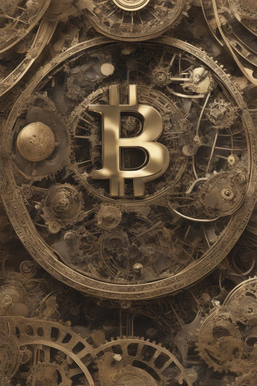 digital masterpiece depicting Bitcoin as the central piece in an intricate clockwork mechanism? The gears and cogs represent different cryptocurrencies, with Bitcoin at the heart, driving the entire system. The 8K resolution would capture the fine details of this unique portrayal, showcasing Bitcoin's integral role in the intricate machinery of the crypto world.