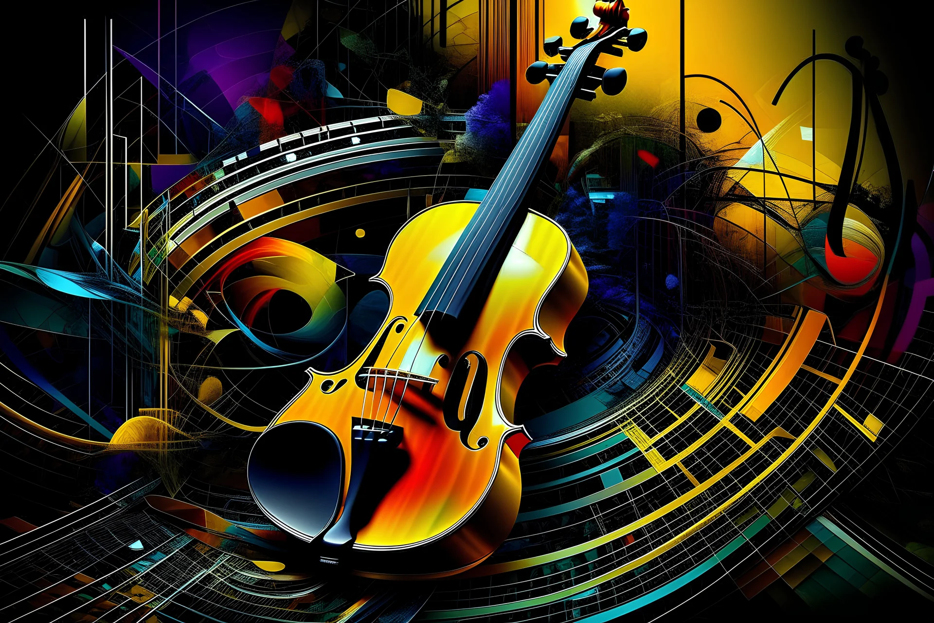 abstract impressionism photo real depiction: music also functions as punishment for thought crimes/music industry on call around the clock live on demand 24/7. twist: the 1% wirelessly perceive every silent thought. in the style of popular mechanics pictorial/blockbuster film still