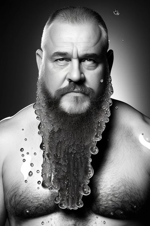 portrait photography, dirty burly chubby marocan ugly strong 58 years old redneck man, milk falling from above, splashing and dripping milk in the face, milk dripping on the beard, with dirty tank top, serious eyes, manly chest, photo, Canon EOS, lens 35mm, natural lights, 8K, in the morning