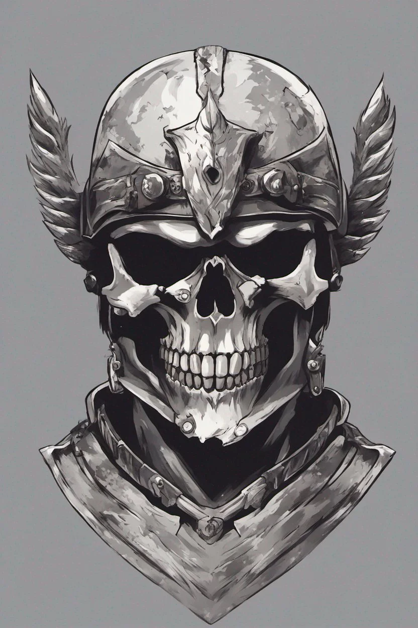 WARRIOR skull helmet, anime style, portrait