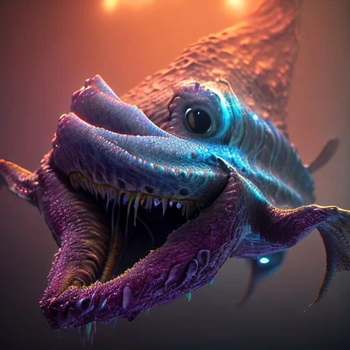 fluid ink angler fish creature, unreal engine 5, 8k resolution, photorealistic, ultra detailed