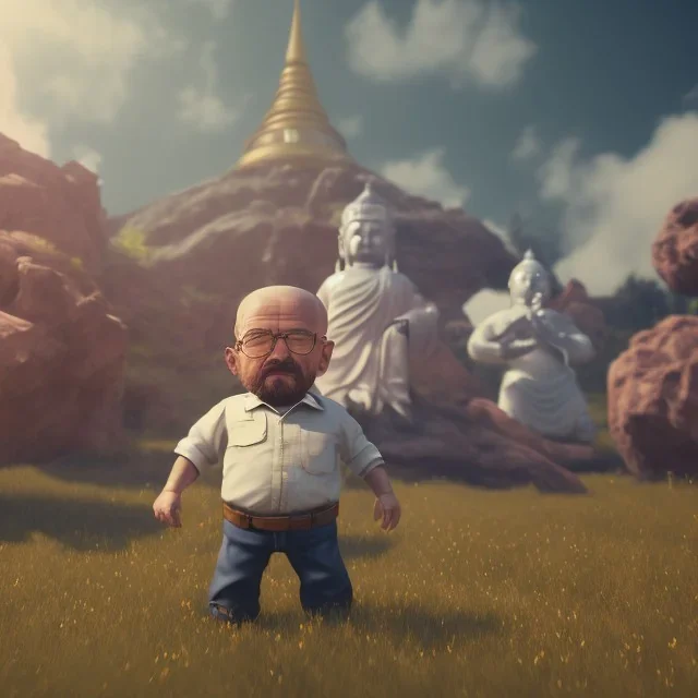 Walter white toddler, full body, angry, Buddha body, dynamic pose, tokio background, dramatic lighting, hyper realistic, unreal engine, 8k, upscale