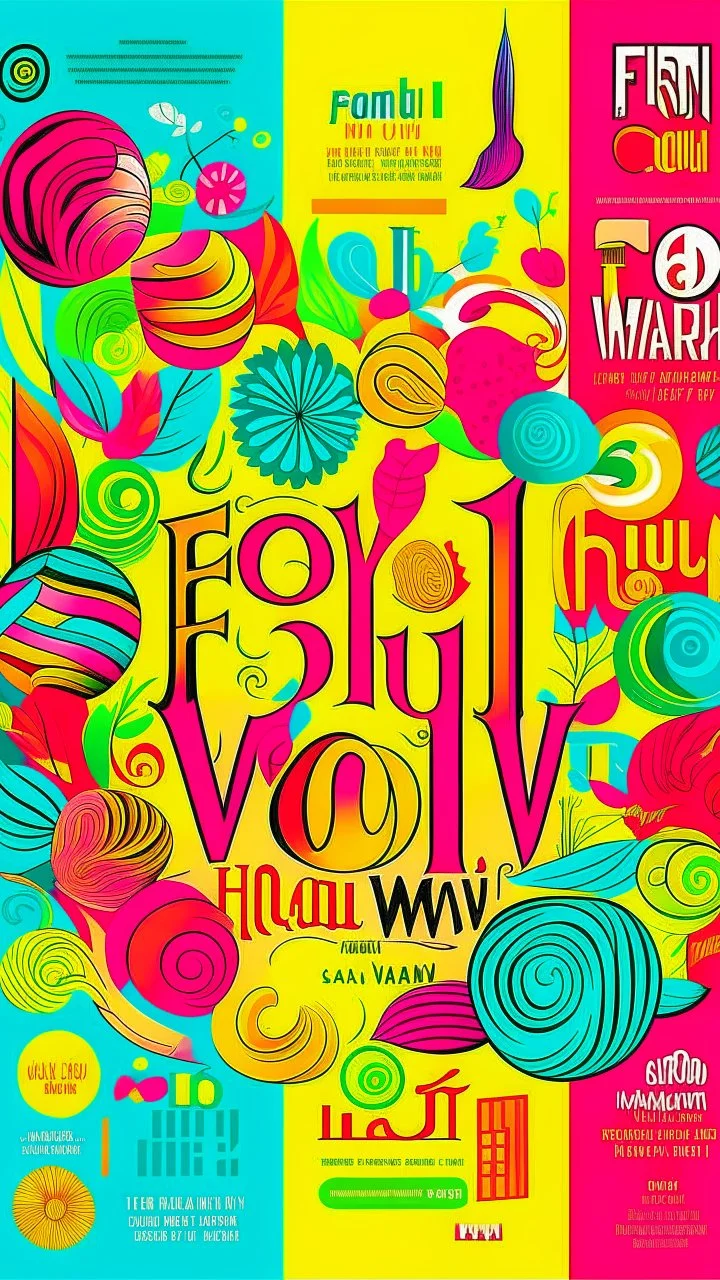 poster for a festival words and color