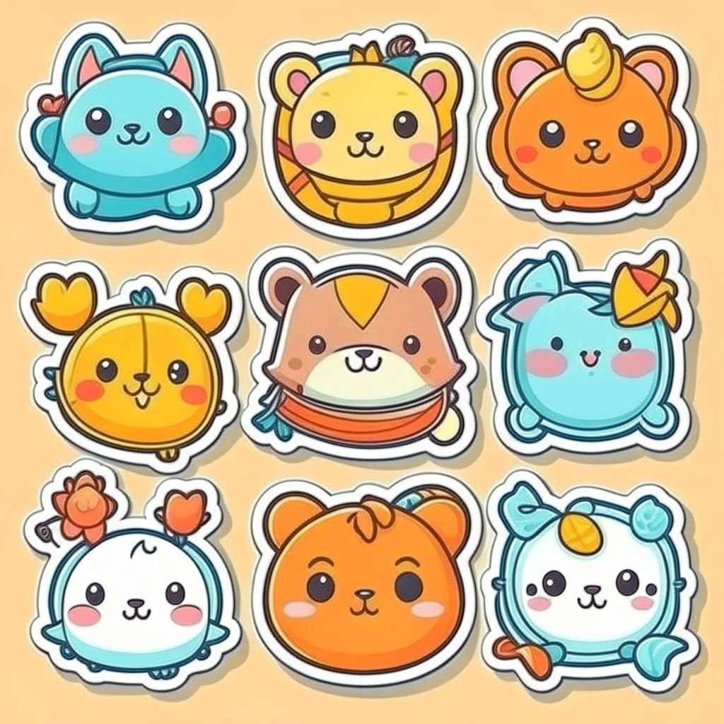 cute stickers templates