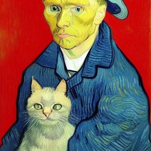 Portrait of a cat by Van Gogh