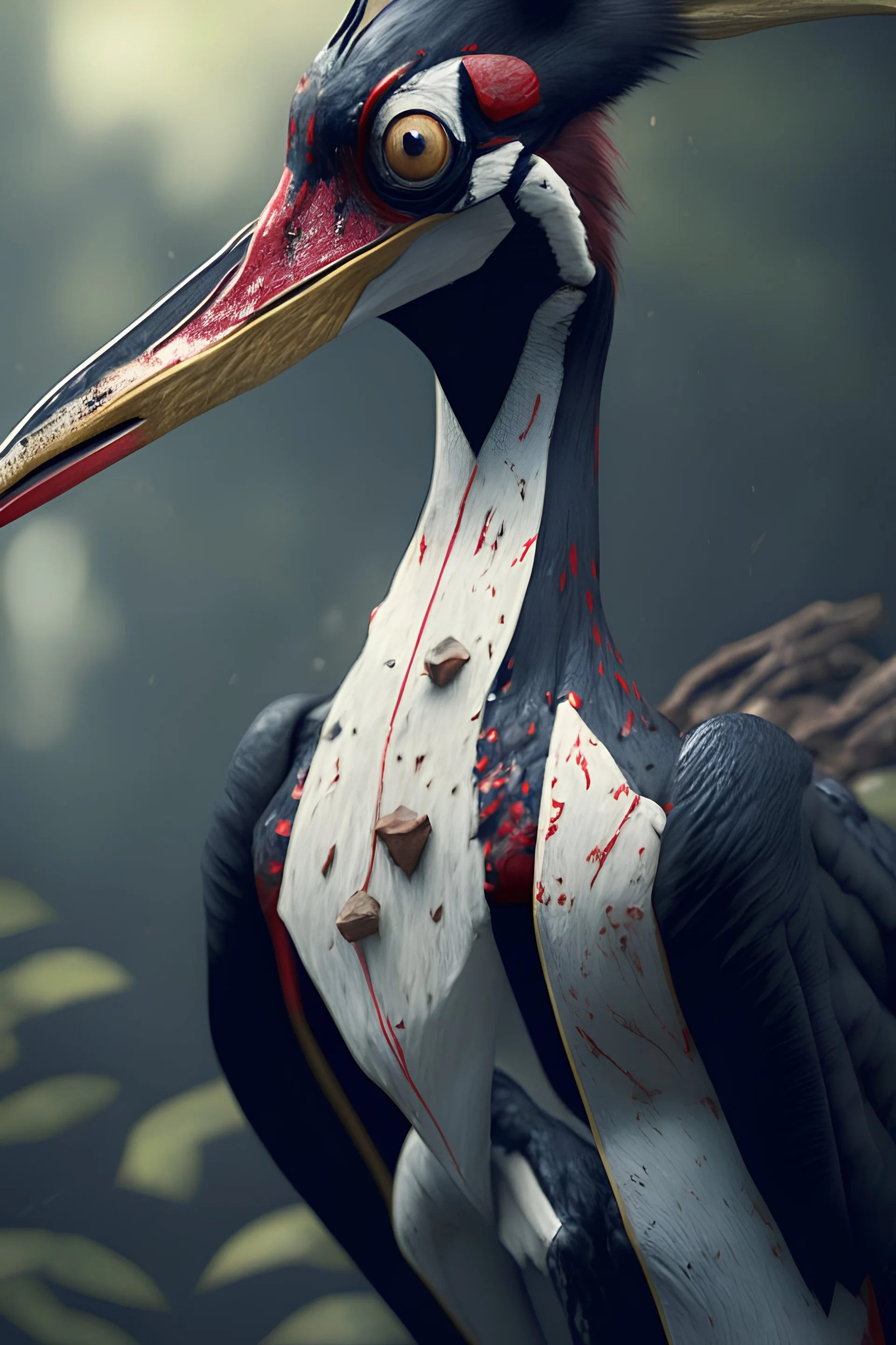 Ivory-billed woodpecker Jersey devil , candy,strong texture, extreme detail, octane render