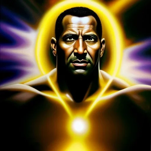 ultra detailed Portrait on oil in canvas of Black Adam, extremely detailed digital painting, extremely detailed face,crystal clear Big Glowing eyes, mystical colors ,perfectly centered image, perfect composition,rim light, beautiful lighting, 8k, stunning scene,extremely sharp detail, finely tuned detail, ultra high definition raytracing, in the style of Simon Bisley and Ishimura.