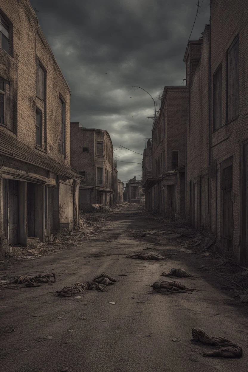 Abandoned street with zombies