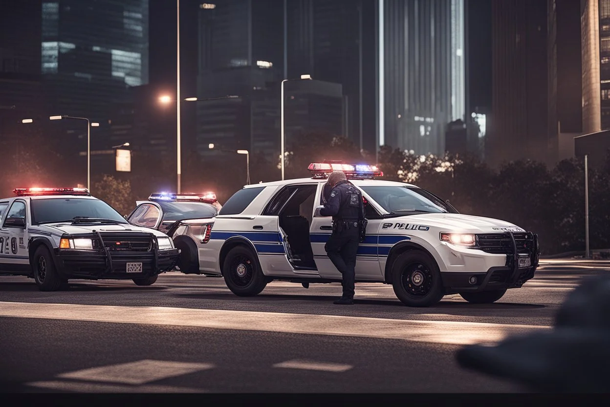 4k full realism, full details, full lights, Jesus se fait arrêter par la police pour excès de vitesse