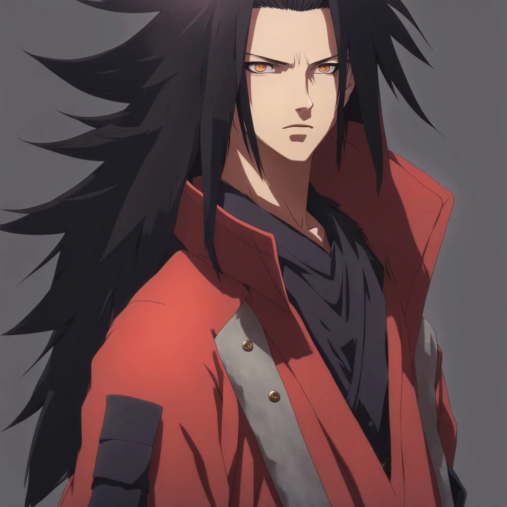 A Young Madara but he is wearing street wear, he has brown normal eyes, HD