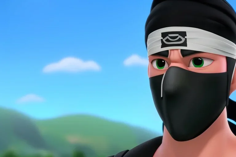 Kakashi Hatake, Shinobi, white tall hair, black face mask, black leaf ninja headband, Left eye red, Green military-style vest,