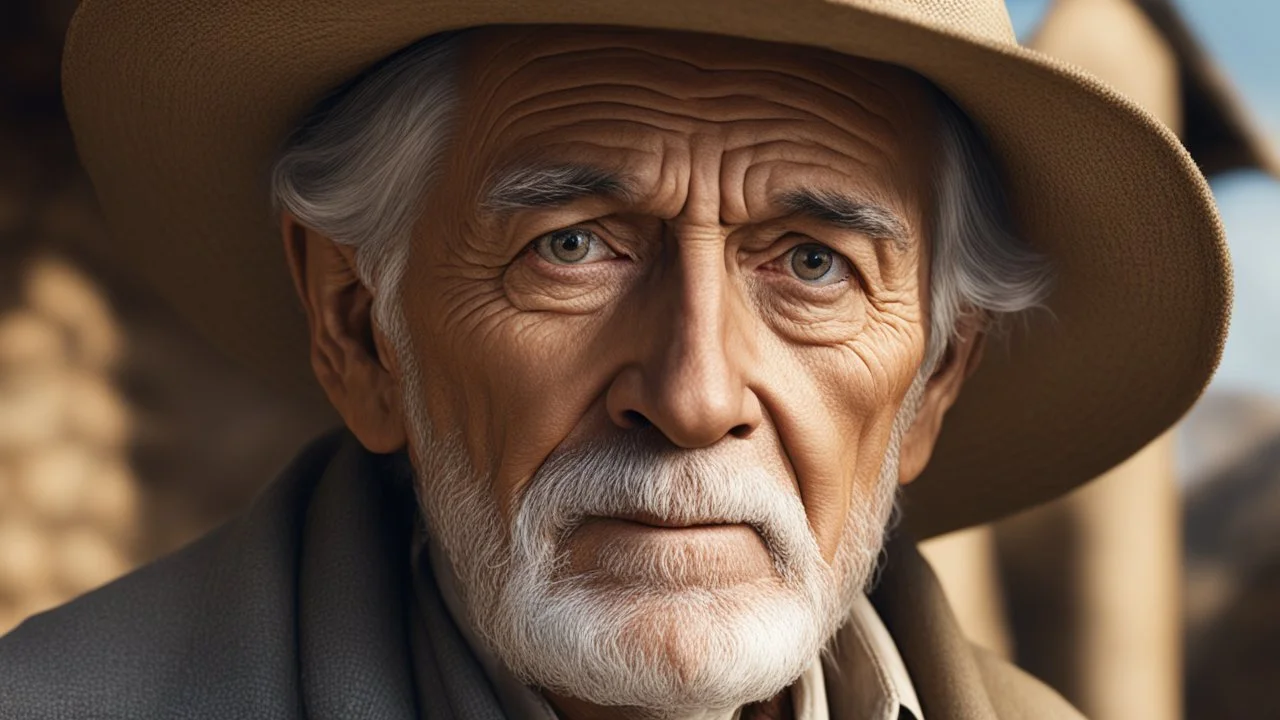 Elderly farmer, showing his head and upper body, perfect sparkling eyes, perfect anatomy, exquisite composition, beautiful detailed intricate detailed octane render, 8k artistic photography, photorealistic, soft natural volumetric cinematic perfect light, chiaroscuro, award-winning photograph, masterpiece, raphael, caravaggio, bouguereau