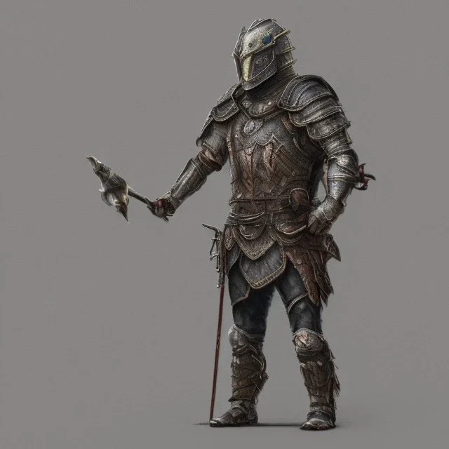 Fantasy, full body, watercolor, chain mail, Anglo Saxon, masked helmet