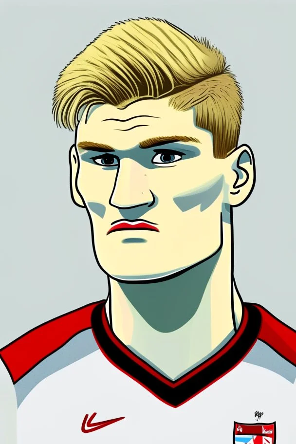 Alexander Sorloth Norwegian football player ,cartoon 2d