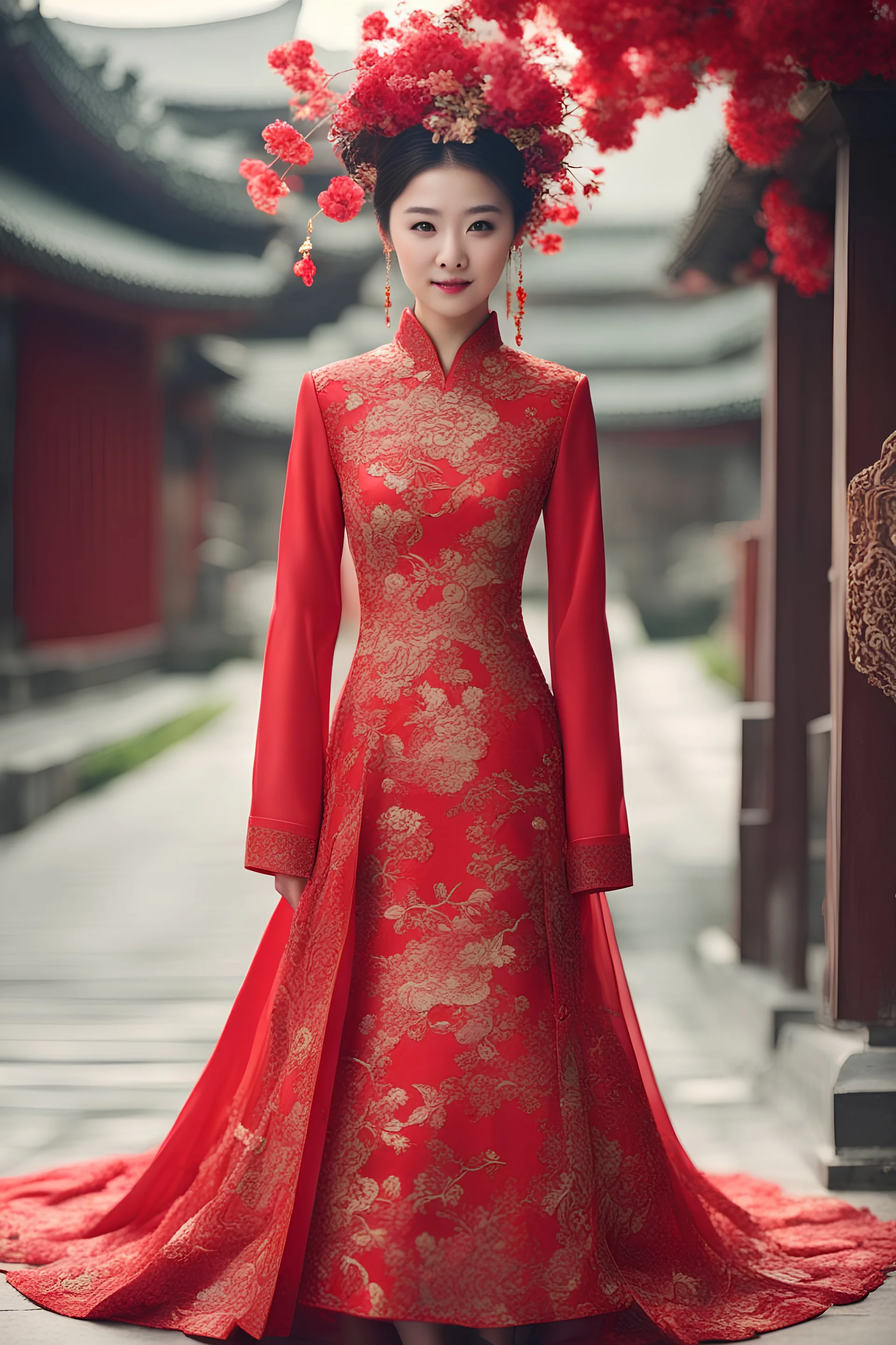 chinese red bride dress