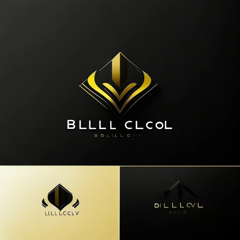 minimalist logo. one logo. tech company. write the name: black gold. colors: black and yellow. write the name bellow the logo: BLACK GOLD. plain white background