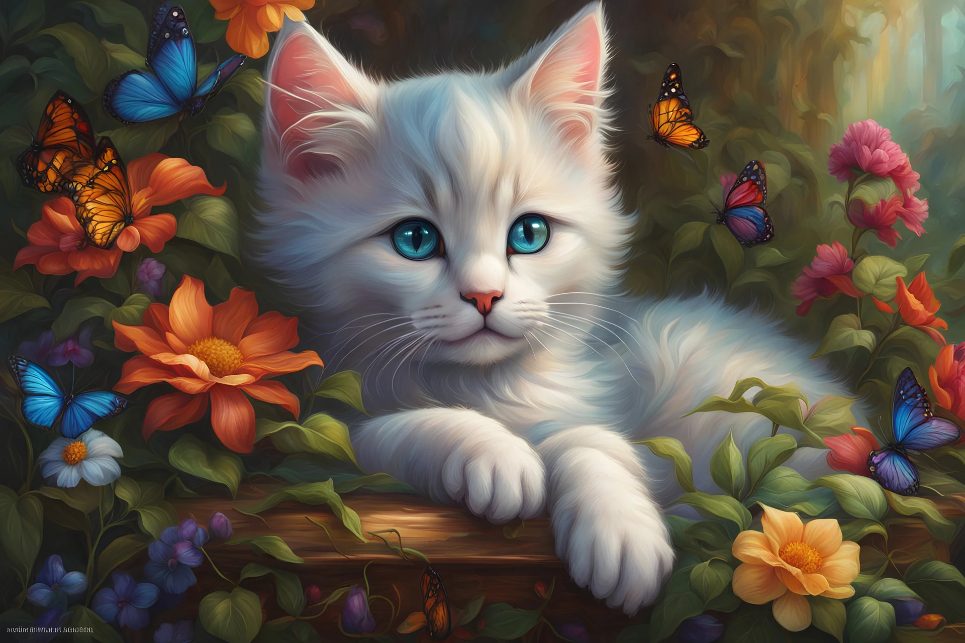 Adorable mysterious kitten, beautiful arcane cat, kitten goddess, insanely detailed artwork by Awwchang, Ferdinand Knab, Artgerm Lau, Anne Stokes, Josephine Wall, Leonid Afremov, vibrant deep colors, magnificent hyperdetailed, maximalist, HDR, 16k resolution, trending on ArtStation, CGSociety, sharp focus, stained glass background resolution HDR