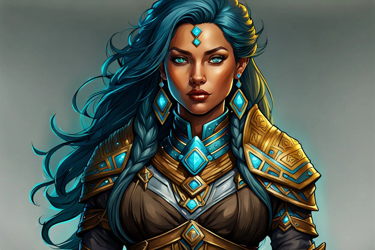 create an iconic female fantasy Pathfinder RPG full body character illustration with highly detailed facial features in the art style of Wayne Reynolds, acrylic on artboard 8k, ArtStation, DeviantArt