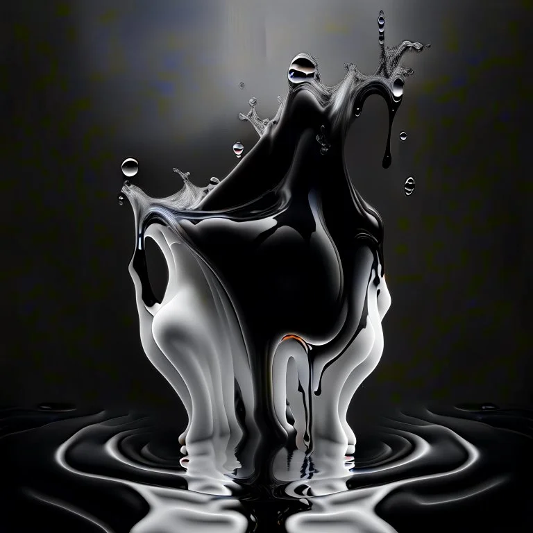 AI black body glass water art realisticv2 surrealism 4k resolution white blackground white