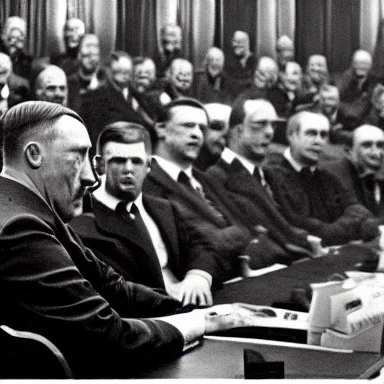 Adolf Hitler leader of the EU commission modern day photo with eu congress