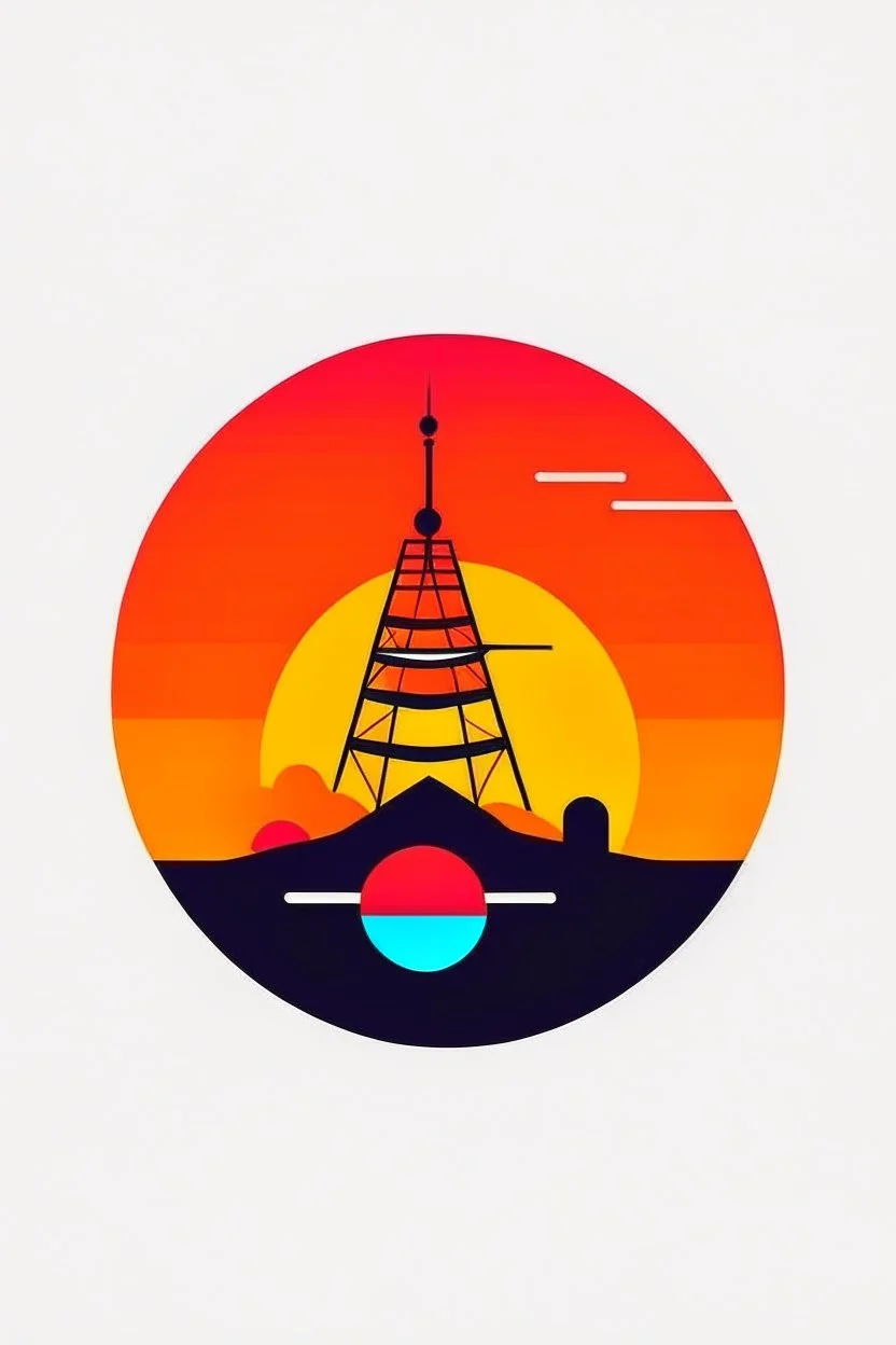 logo for a telecom company with the backround of a sunset