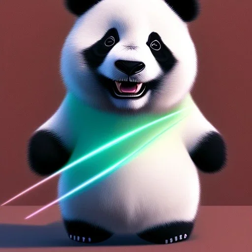 A panda furry with mint fur color that can use ice rainbow superpowers