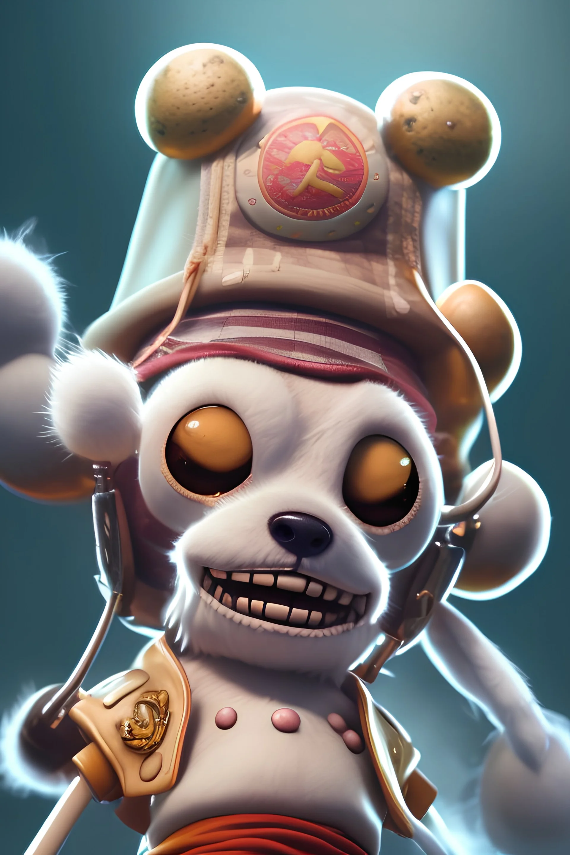 Tony Tony Chopper from One Piece, hyperrealistic, photorealistic,Cinematic lighting,Octane render, volumetric lighting, insane detail, sharp detail,