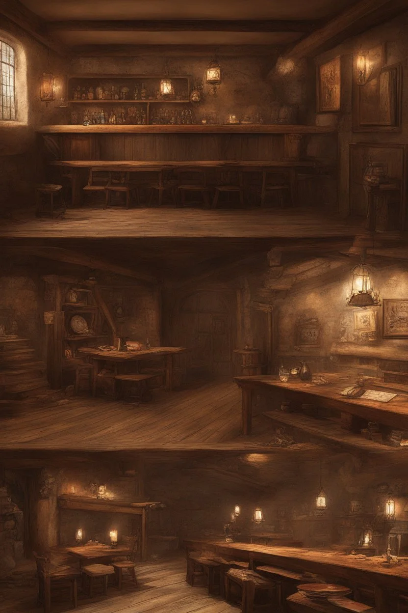 Warm and cozy medieval tavern