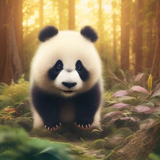 pixar art style of cute fat baby panda in natural environment, monotone color, full body, by mobeius, au naturel, hyper detailed, digital art, trending in artstation, cinematic lighting, studio quality, smooth render, unreal engine 5 rendered, octane rendered, art style by klimt and nixeu and ian sprigger and wlop and krenz cushart