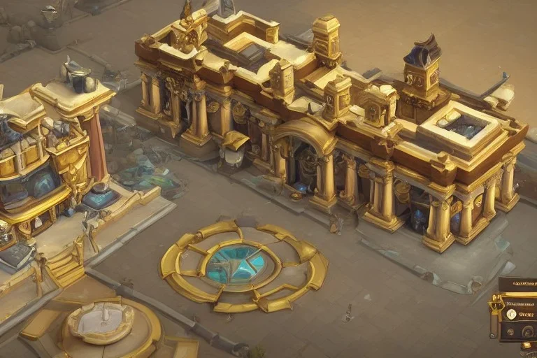 Torchlight 2 architecture made of marble and gold concept in overwatch