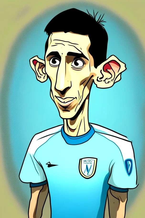 Angel Di Maria Argentine soccer player cartoon 2d