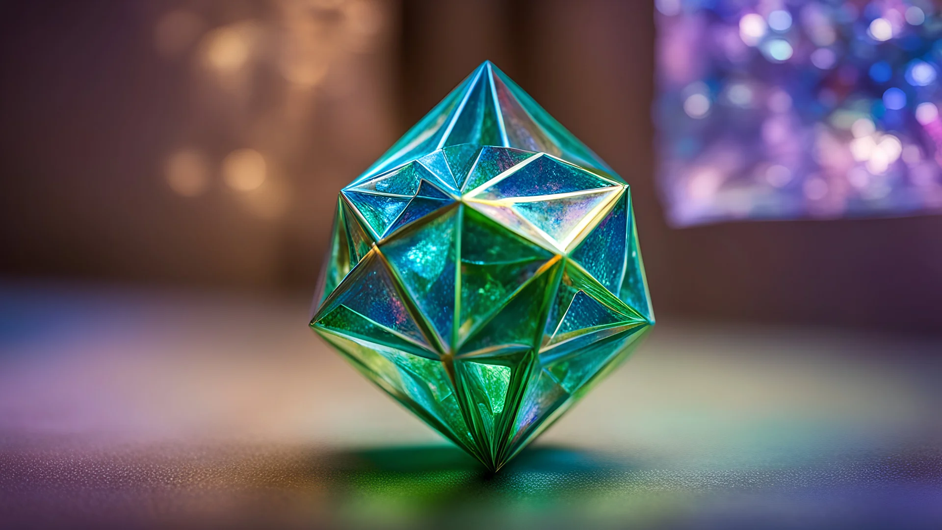 1423, delightful, sensitive, confident, iridescent stellated icosahedron, delicate, nocturnal, architecture, award-winning photograph, beautiful composition, filled with delicious food, delicate colour, chiascuro