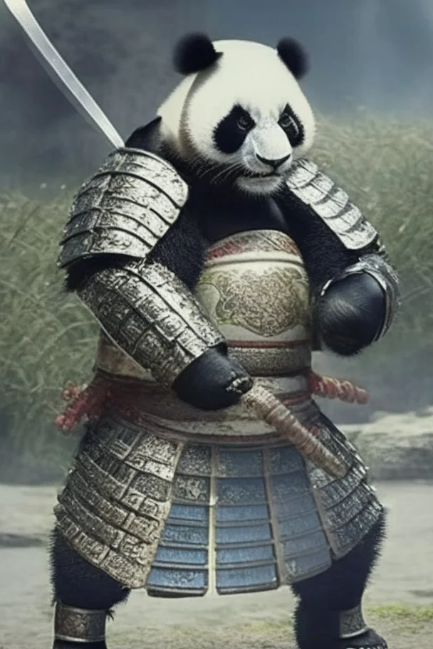 Panda in samurai armour